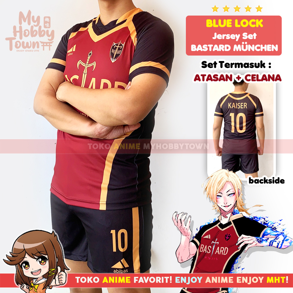 Kostum Jersey Blue Lock Bastard Munchen No. 10 Michael Kaiser Anime Cosplay