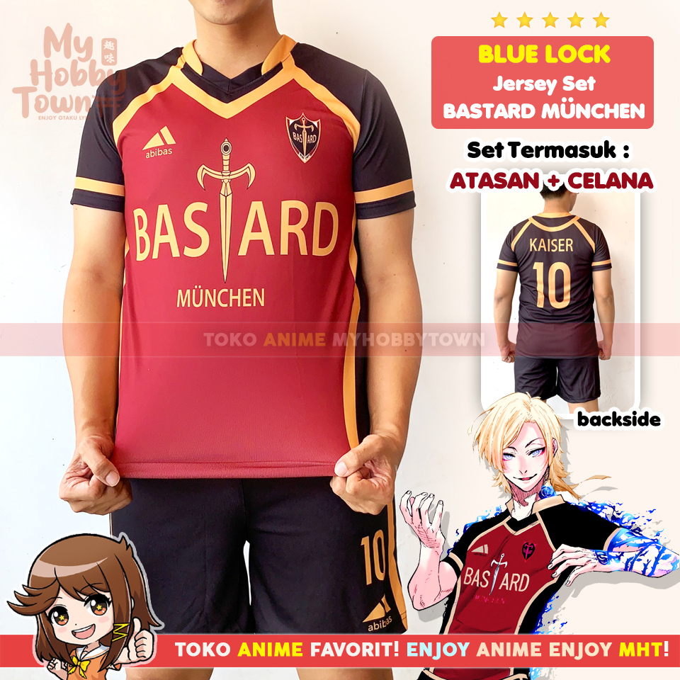 Kostum Jersey Blue Lock Bastard Munchen No. 10 Michael Kaiser Anime Cosplay