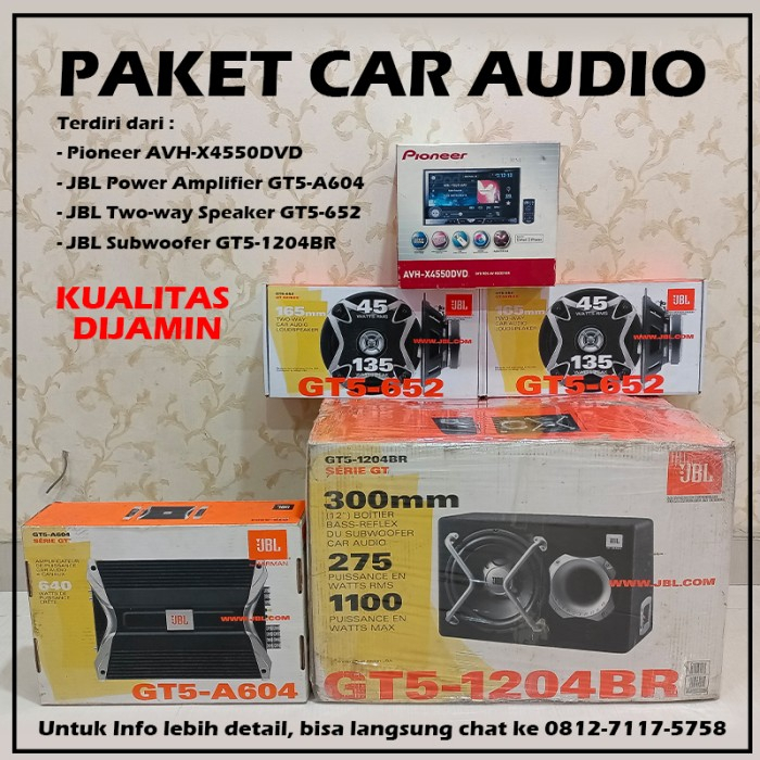 Paket Car Audio Komplit Siap Pasang JBL Pioneer