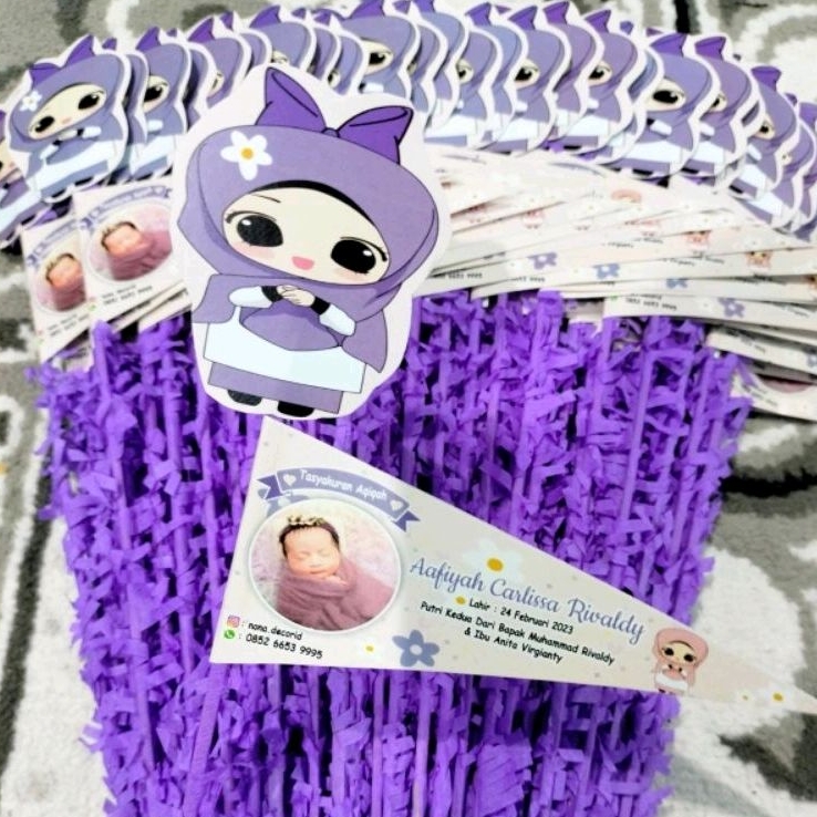 bendera aqiqah karakter unik