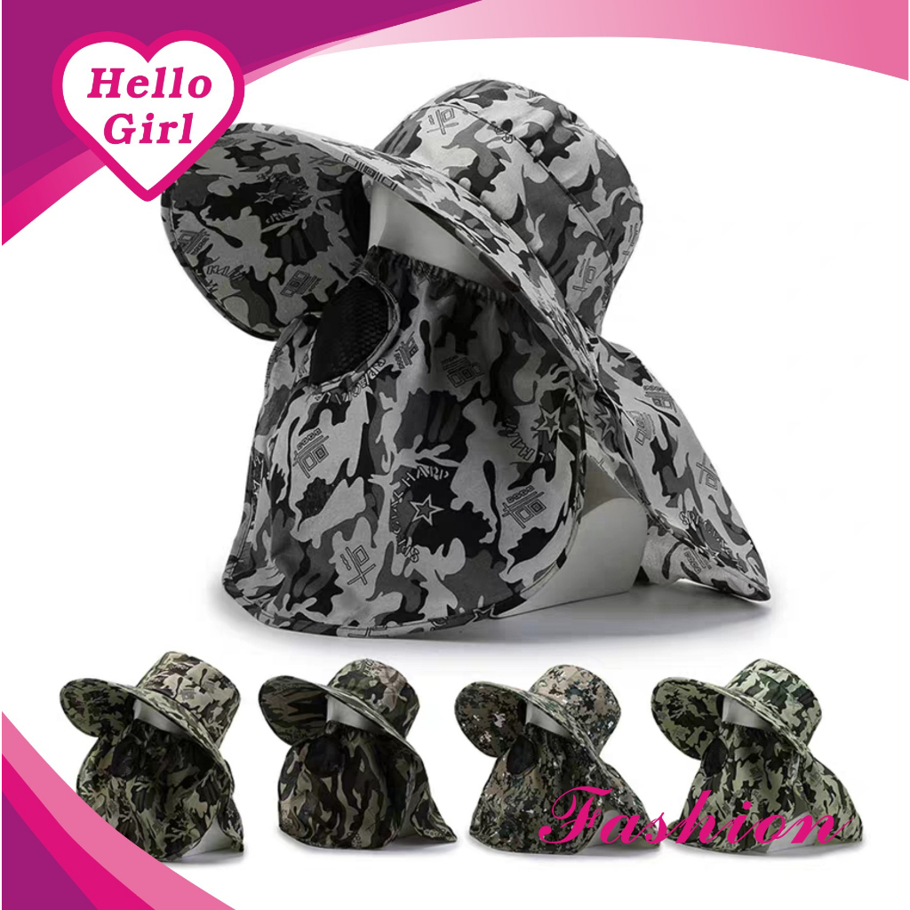 (Hello Girl)MZ34 Topi Visor Cadar pria Anti UV Lebar/Topi Pantai Pria Import