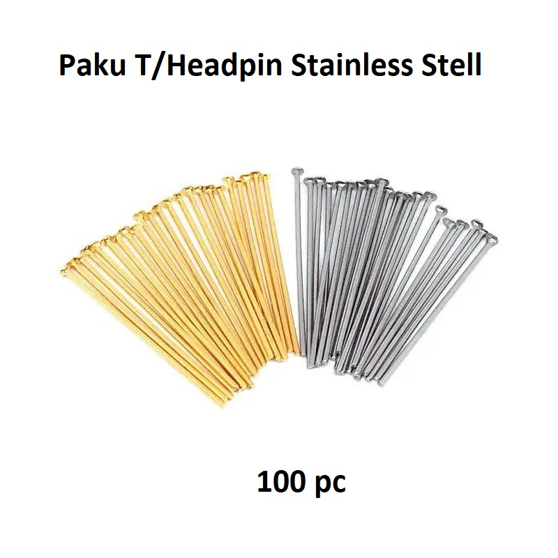 Paku T/Headpin Bahan Stainless  Ukuran 2.0-3.0cm Harga/100Pc