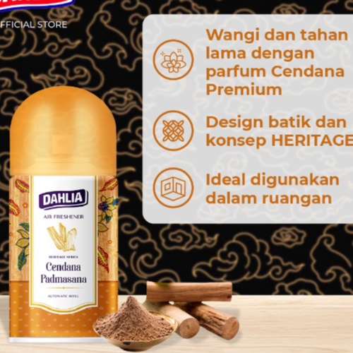 DAHLIA Heritage Series Pengharum Ruangan Automatic Refill 225ml Air Freshener - Cendana Padmasana