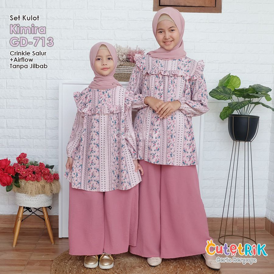 Setelan kulot cutetrik terbaru / set kulot kimira cutetrik