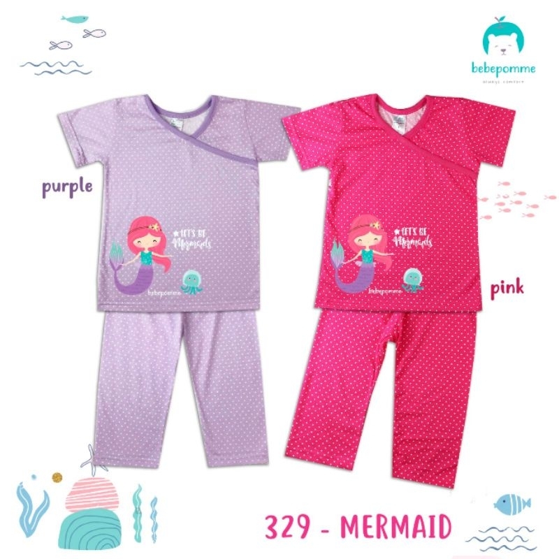 Bebepomme Piyama / Baju Tidur Anak Bayi Anak Tanggung | Bebe Pomme Pajamas Setelan Pendek Panjang Mermaid 329