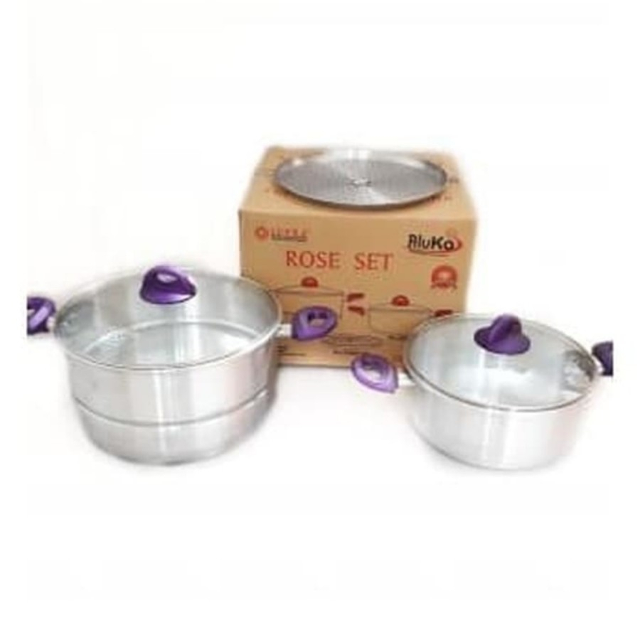 Panci Soup Pot Rose set 24cm + 28cm / Soup Pot Supra plus steamer 28cm