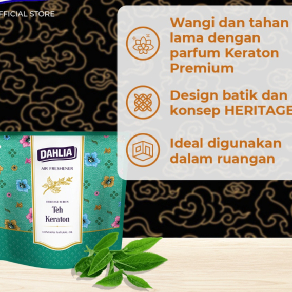 Dahlia Heritage Series Pengharum Ruangan Gantung 75gr One For All Air Freshener - Teh Keraton