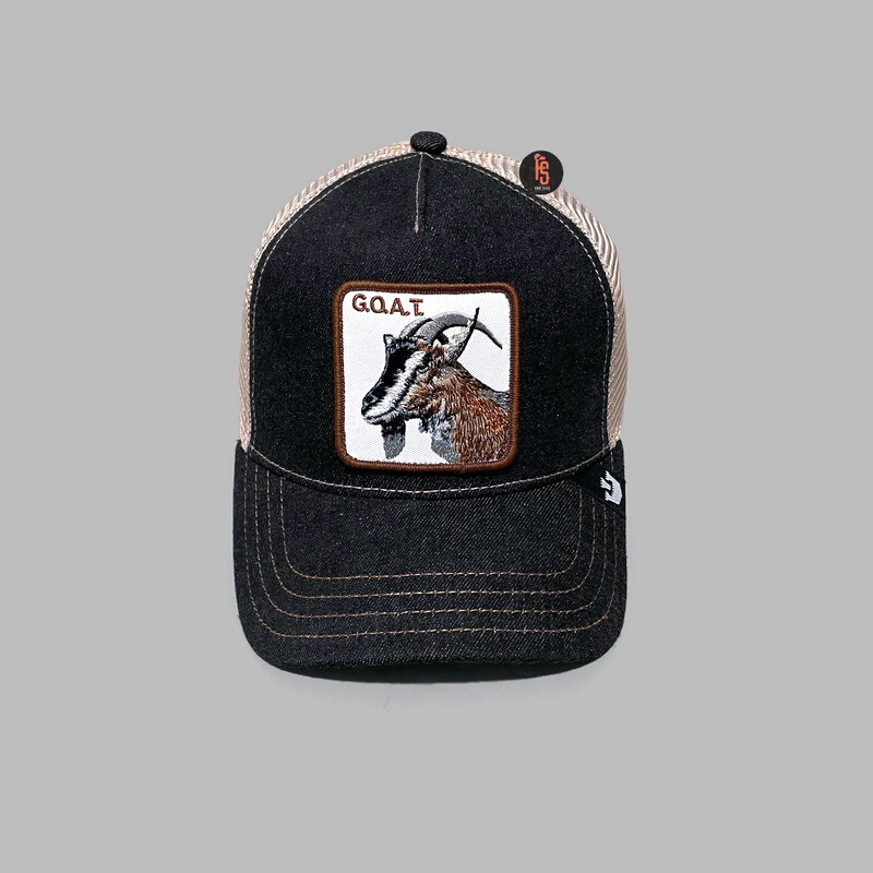 TOPI ORIGINAL GOORIN BROS TRUCKER GOAT DENIM BLACK IVORY