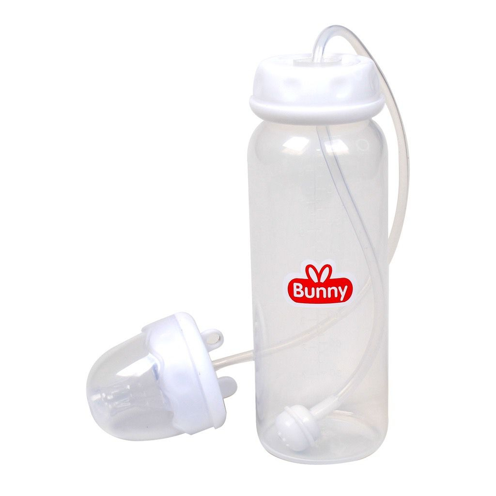 Lusty Bunny Feeding Bottle Hands Free 240ML - Lustybunny Botol Susu Bayi Dengan Selang Tanpa Pegang Botol - Botol Susu Anak