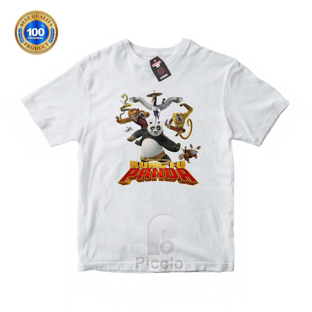 (FREE NAMA) BAJU KAOS ATASAN ANAK MOTIF KARAKTER KARTUN KUNGFU PANDA UNISEX Bahan COTTUN