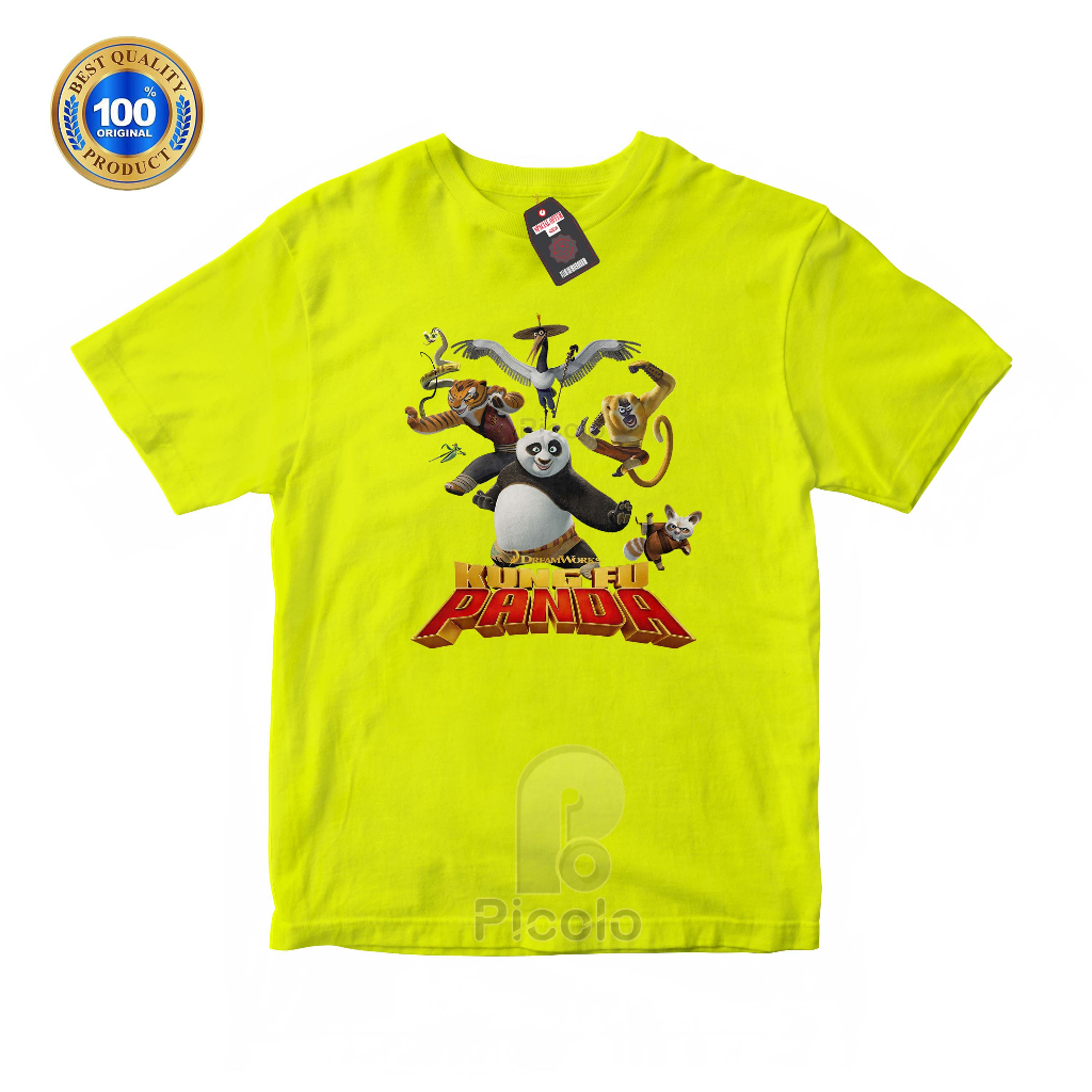 (FREE NAMA) BAJU KAOS ATASAN ANAK MOTIF KARAKTER KARTUN KUNGFU PANDA UNISEX Bahan COTTUN