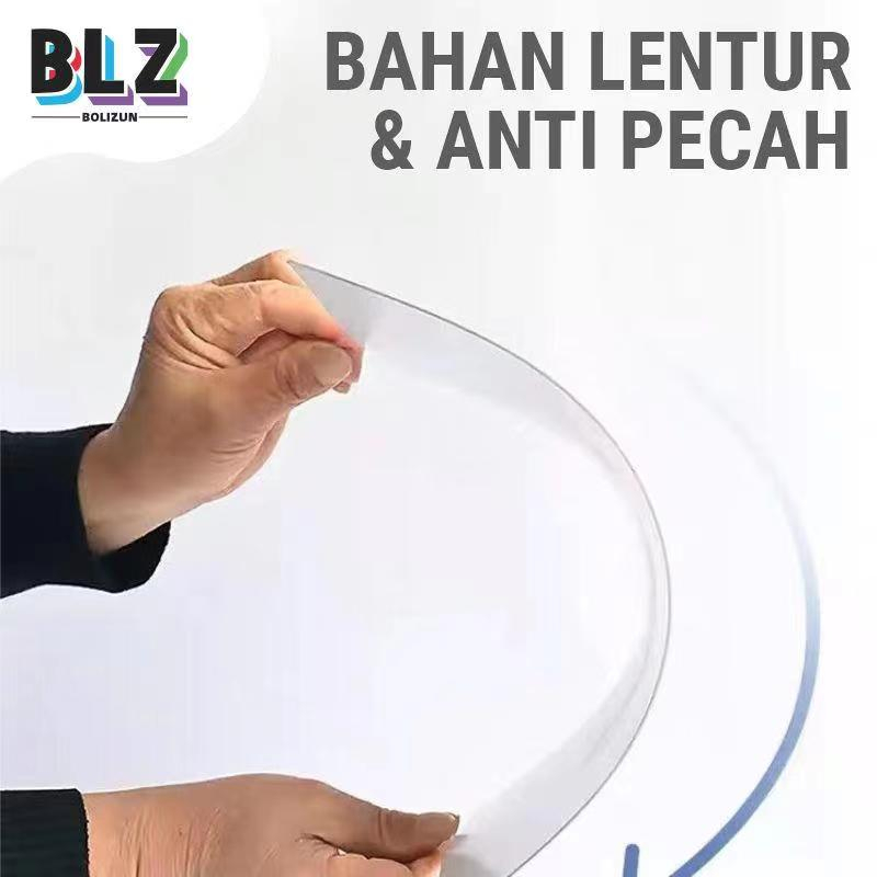 Bolizun STICKER CERMIN OVAL 3D STIKER DINDING Kaca Acrylic Sudah Dengan Perekat Wallpaper Mirror Kamar Mandi 42 X 27CM