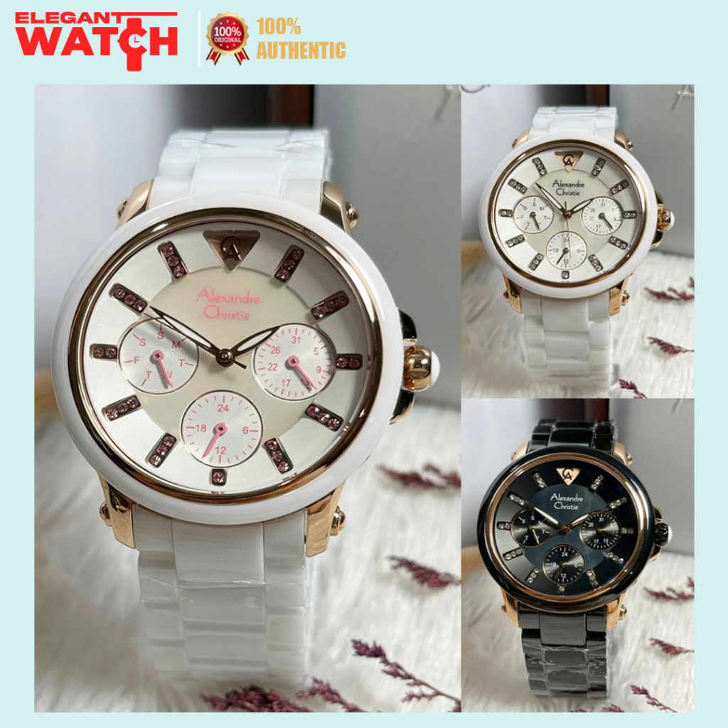 Jam Tangan Wanita Alexandre Christie AC 2375 AC2375 Original Garansi Resmi 1 Tahun Keramik