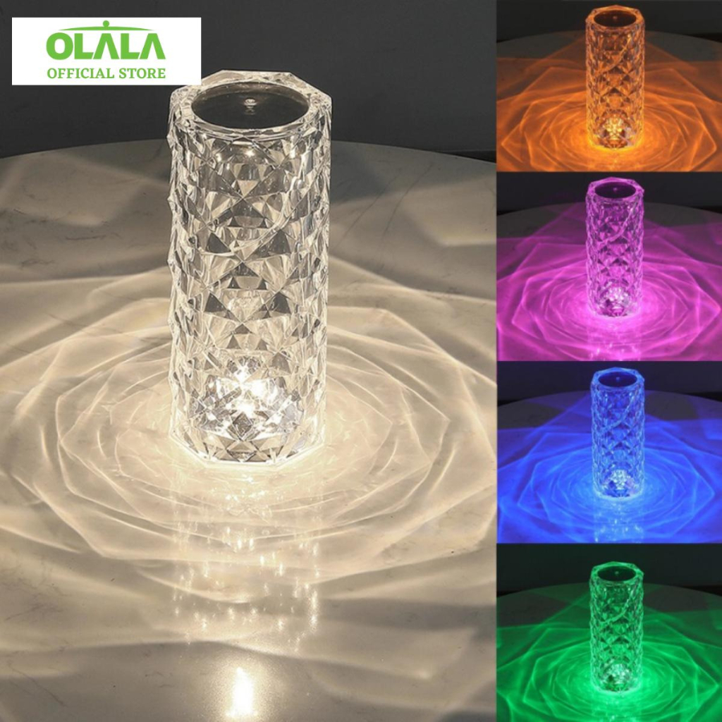 LAMPU MEJA LED CRYSTAL DIAMOND TABLE LAMP 16 COLOUR LIGHT OLL-0927