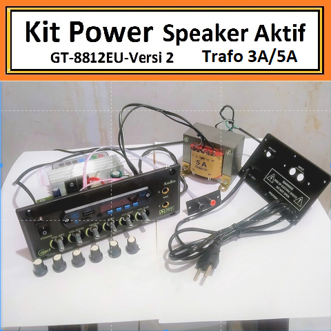 Kit Speaker Aktif Mono Mic Echo Karaoke plus Bluetooth dan Trafo 3A atau 5A GT-81012EU