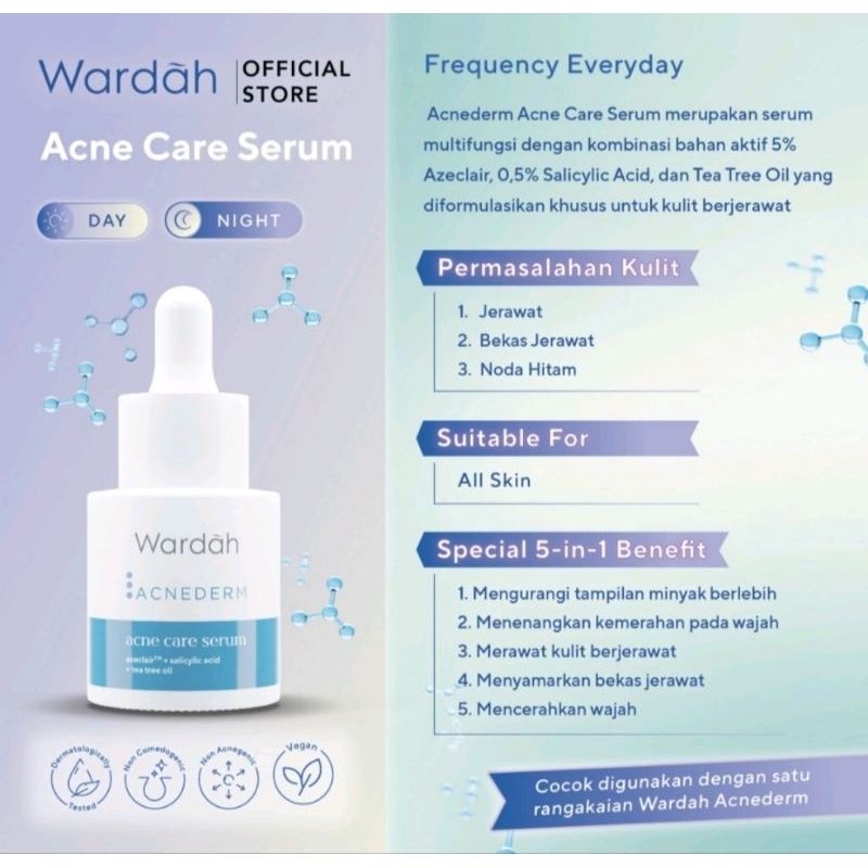 Wardah Acnederm Acne Care Serum 15ml Serum Jerawat.