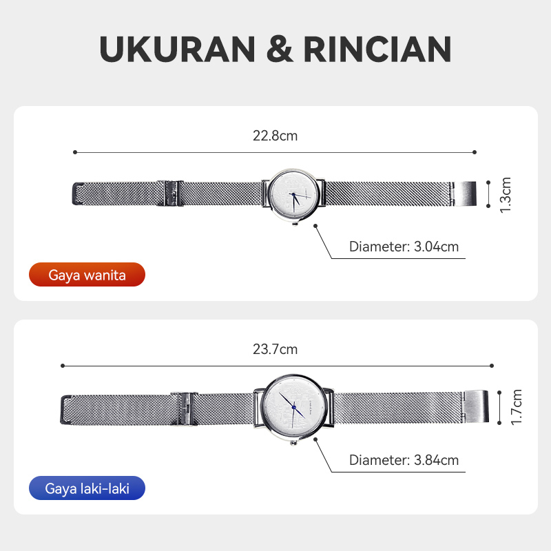 Jam Tangan Wanita Anti Air Tahan Bisnis Strap Rantai Pasir Desain Mewah Import Korean/Jam Tangan Couple Pria/Analog