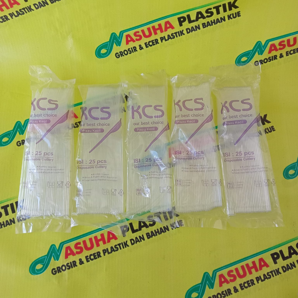 25pcs pisau plastik  KCS / pisau kue / pisau brownies