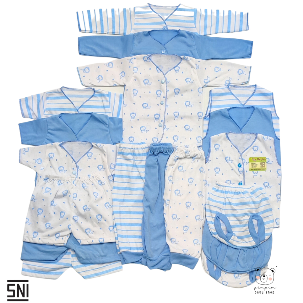 18 Pcs Paket Baju Celana Bayi Baru Lahir Motif Lucu Best Seller Paket Baju Bayi Newborn SNI