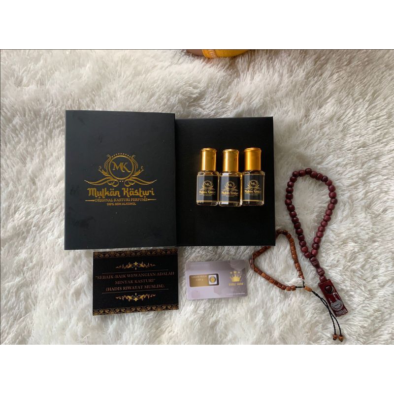 Mulkan Kasturi - Isi 3 Botol 12ml Minyak Wangi Kasturi Asli
