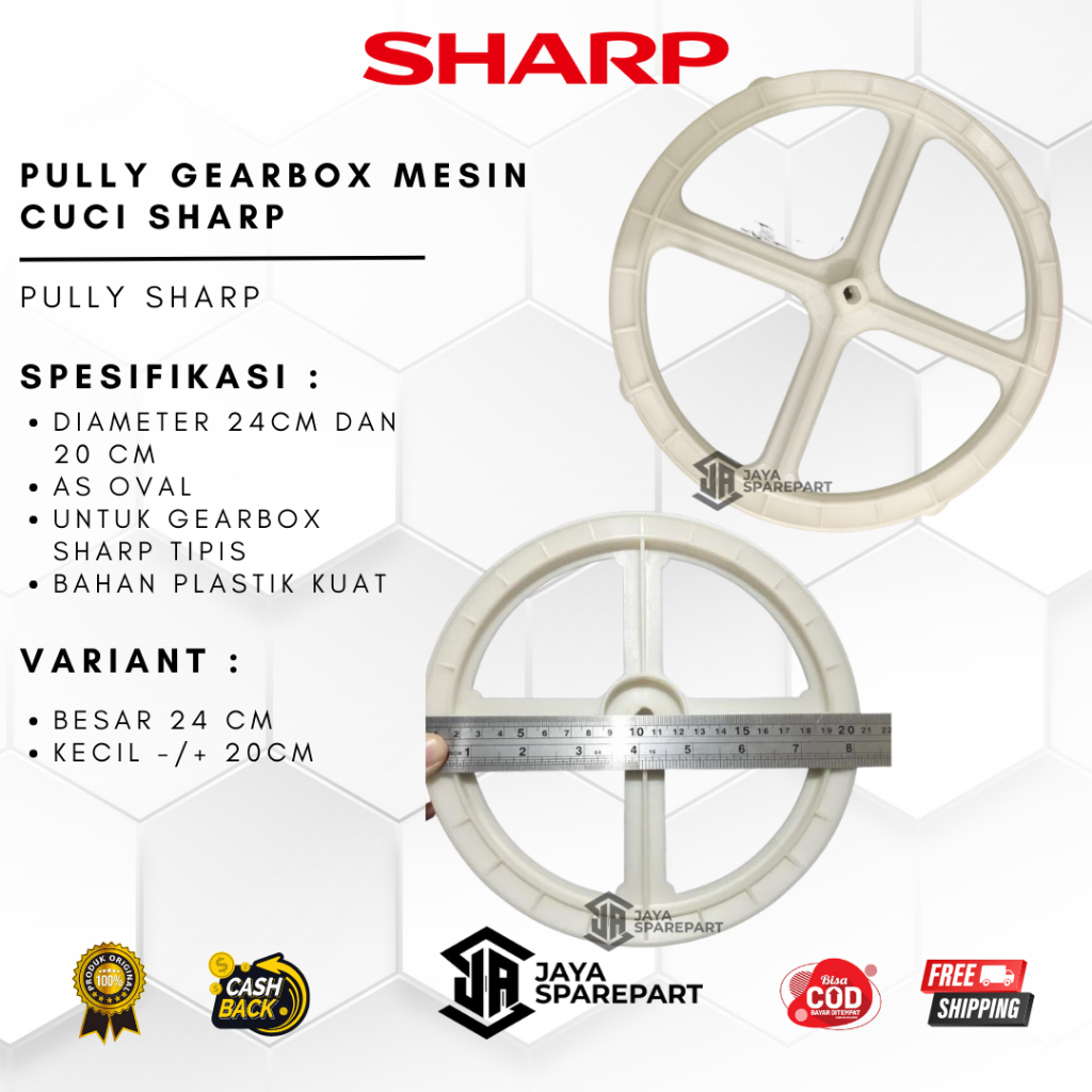 Pully / Puli Gearbox Mesin Cuci Sharp | Besar dan Kecil