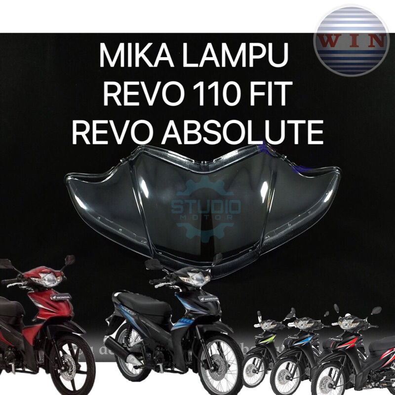 Mika Kaca Lampu Depan / Reflektor Honda Revo Abs Absolut / Absolute Revo Fit Revo 110 2009 2010 2011 2012 2013 Merek Win Produk