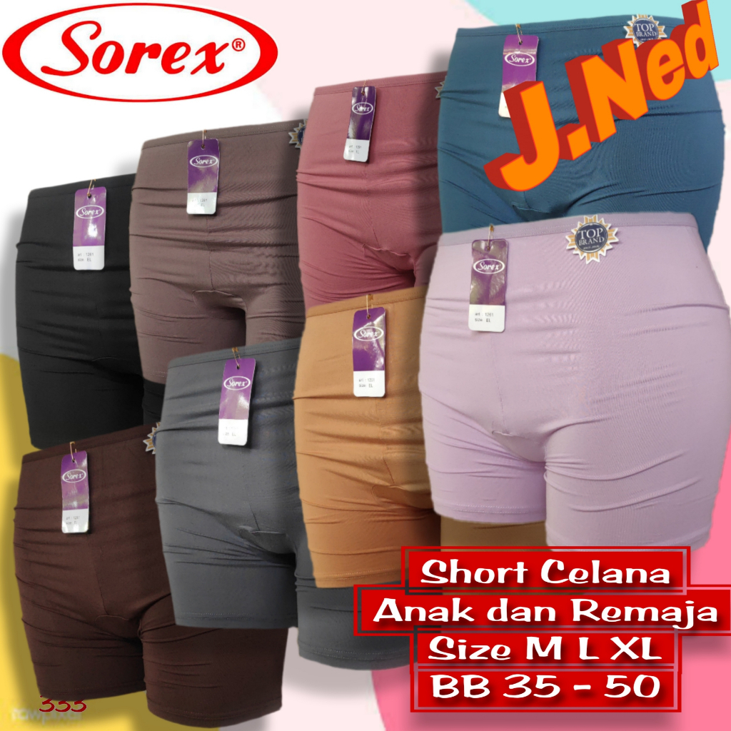 J333 Sorex Celana Short Wanita Remaja/Dewasa  Size M L Xl (Kecil Bb 35 - 55 Kg)