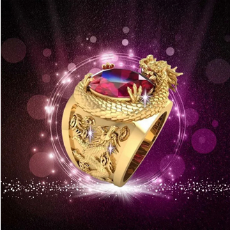 Cincin Naga Batu Merah / CINCIN PRIA BATU MERAH NAGA EMAS / CINCIN PERMATA MERAH NAGA / Red Stone Dr
