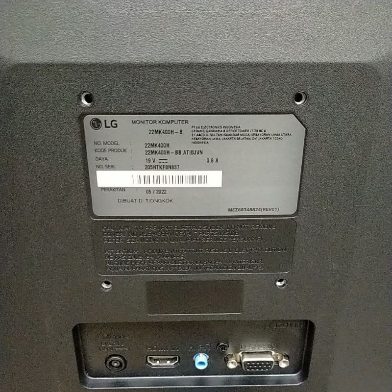 MONITOR LED LG 22MK400H 22 INCI HDMI LIKE NEW