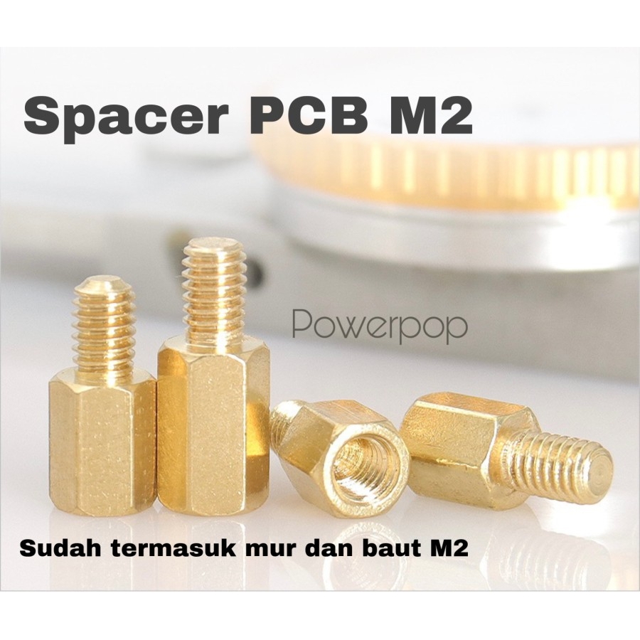 Spacer kaki pcb m2 gold ( harga per 20pcs) 0.5cm 1cm 1.5cm spicer kuningan / spacer pcb  m2/ kaki pc