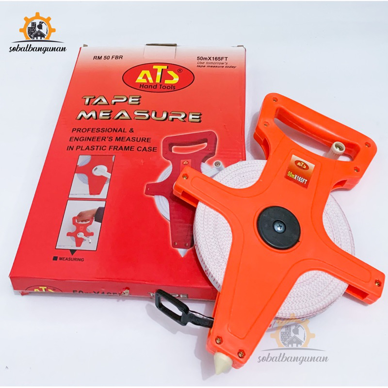 Meteran Roll Fiber ATS 50 Meter / Meteran 50 Meter / Meteran Tanah 50 Meter