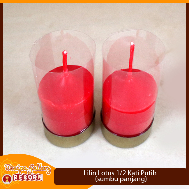 Lilin Sembahyang Merah Polos Puja Altar Pilar 1/4 Kati Panjang