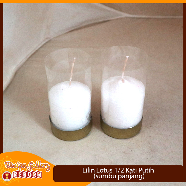 Lilin Sembahyang Putih Polos Puja Altar Pilar 1/4 Kati Panjang