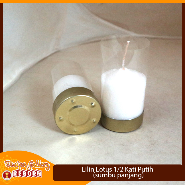 Lilin Sembahyang Putih Polos Puja Altar Pilar 1/4 Kati Panjang