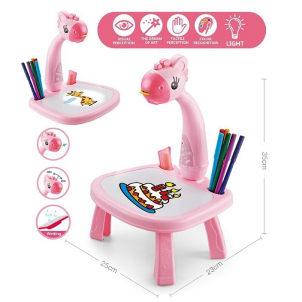 

Unik Mainan Edukasi Meja Gambar Proyektor Jerapah Giraffe Projector Table - Merah Muda Murah