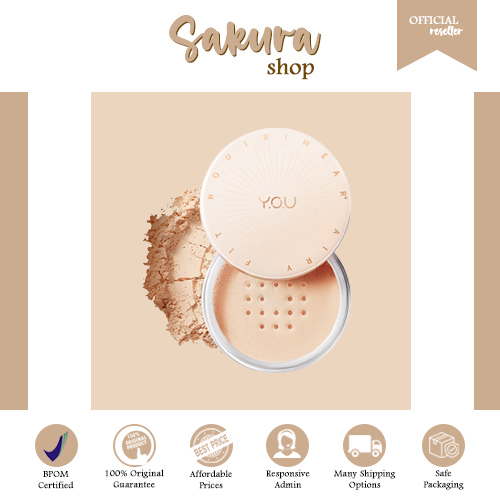 Y.O.U YOU NoutriWear+ Airy Fit Loose Powder - Makeup Kosmetik Bedak Tabur Tahan Air