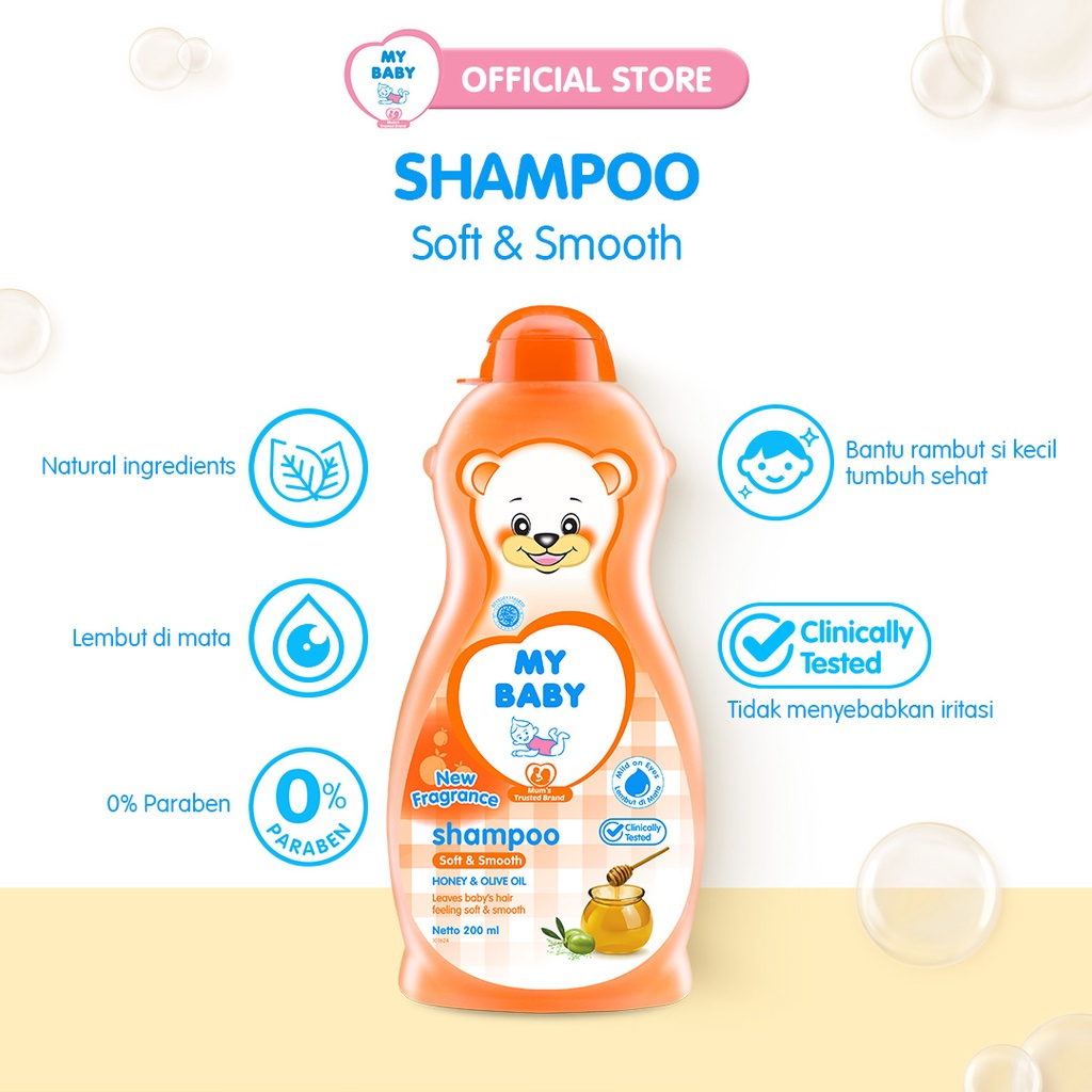 MY BABY Value Set Shampoo Soft &amp; Smooth 100ml / 200ml - Sampo Bayi Rambut Lembut