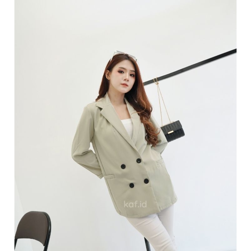 Blazer Wanita Kantor Blazer Kancing Basic Casual Premium Import