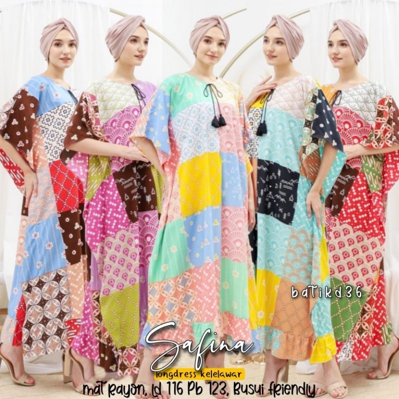 Semerbak batik Longdress Daster panjang tali rayon halus kelelawar kalong jumbo longdress panjang murah baju tidur wanita ibu remaja etnik murmer sarwendah menyusui busui hamil bumil santai adem