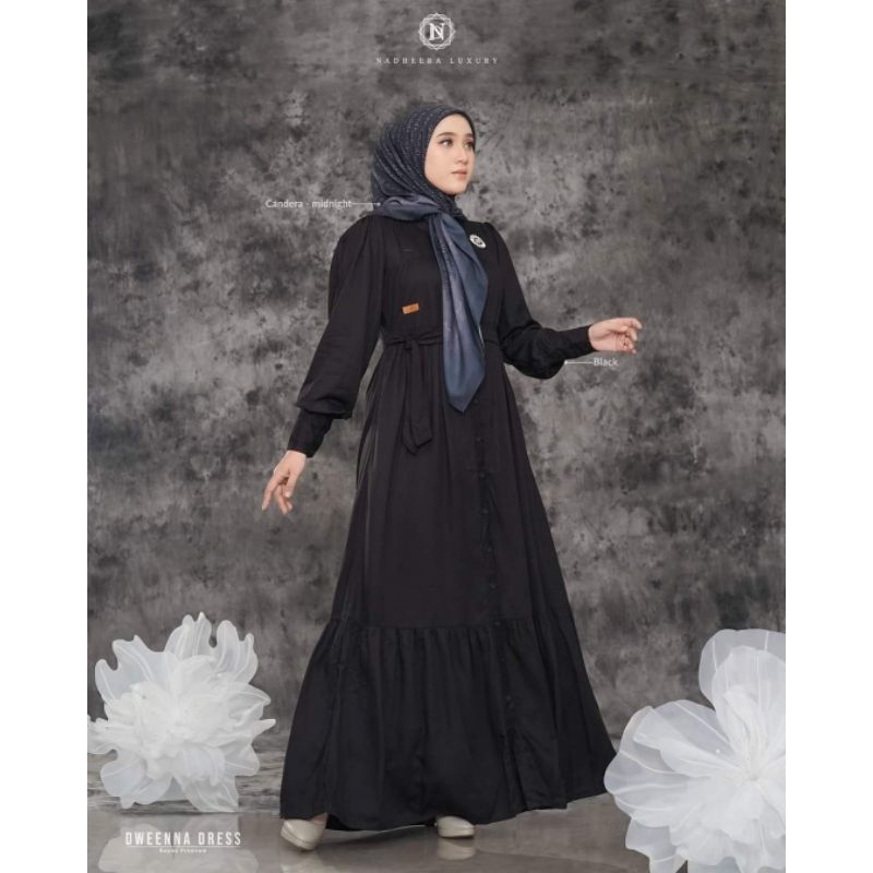 DWEENA DRESS NADHEERA LUXURY #dressbrokenwhite #dressblack