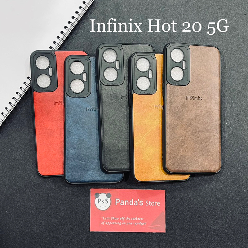 Leather Case Infinix Hot 20 5G Softcase Kulit Elegan Casing Slim Fit