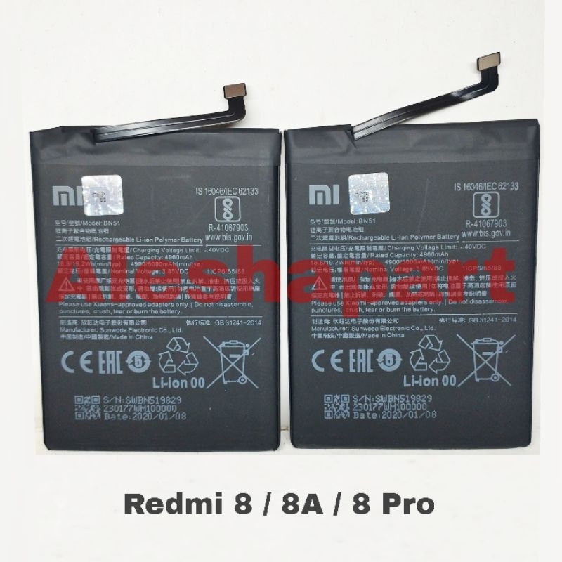 BATERAI/BATTERY Xiaomi Redmi 8 / 8A / 8 Pro / BN51