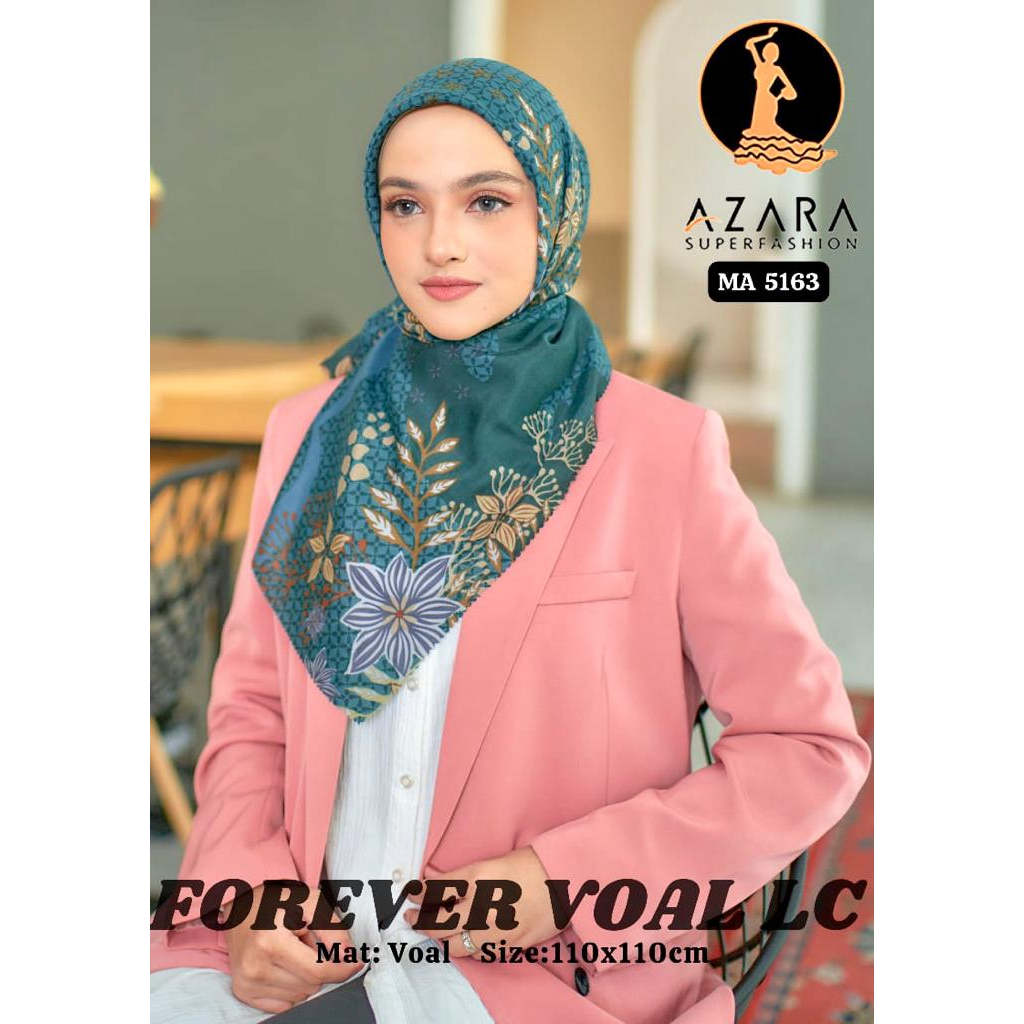 Azara Hijab Segiempat Forever Voal Motif Lasercut Terbaru