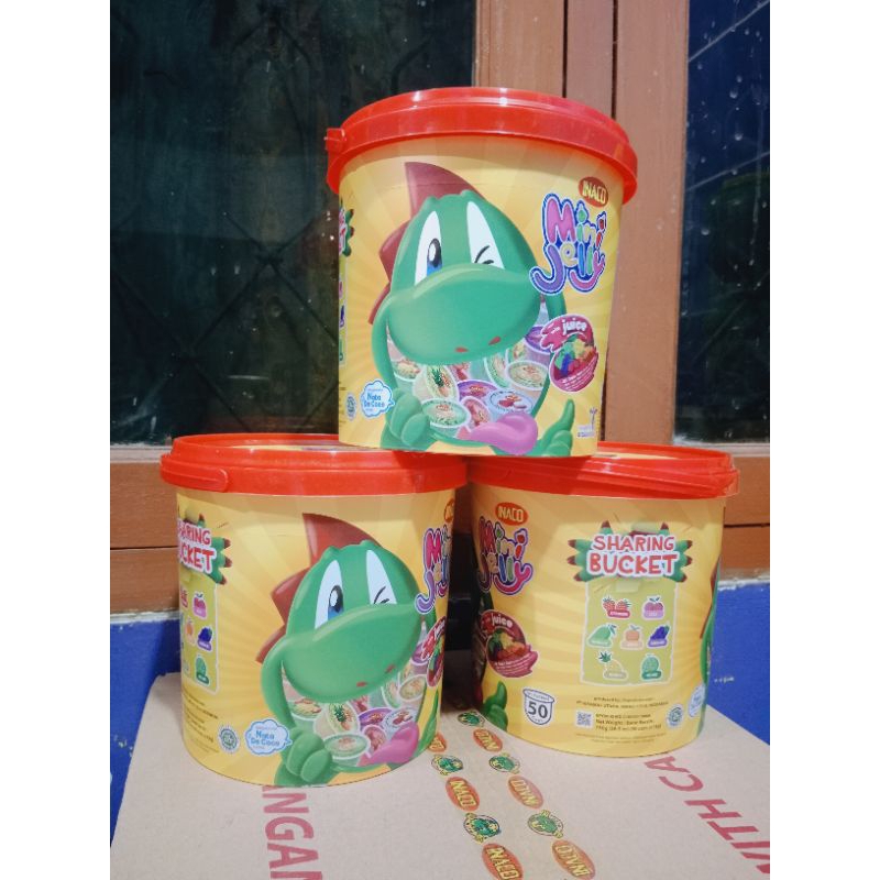 

inaco mini jelly ember sharing bucket mix fruit 750 gram isi 50 cups