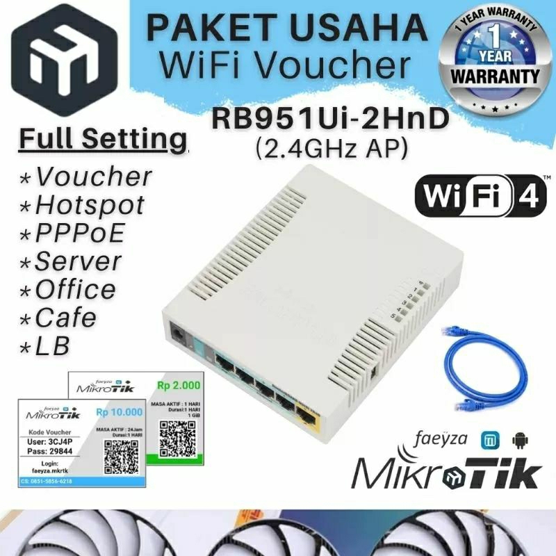 MikroTik RB951Ui-2HnD Full Setting Hotspot PPPoE Server Load Balance