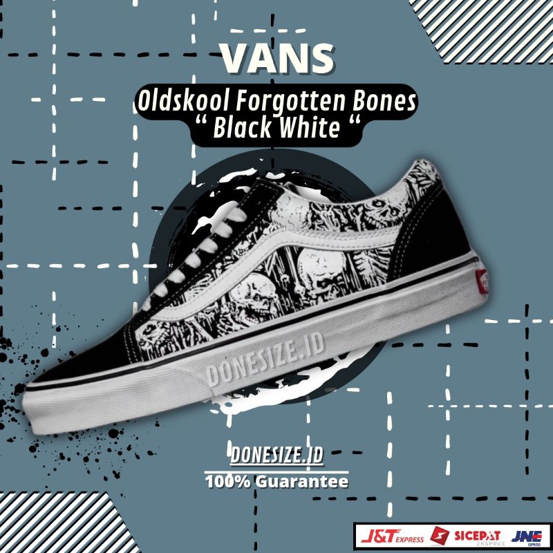 Sepatu Vans Oldskool Forgotten Bones “ Black White “ | Vans Original