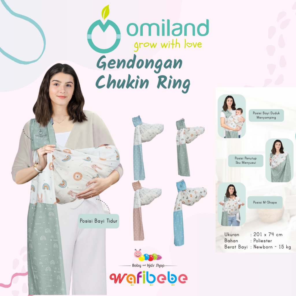 Omiland Gendongan Bayi Cukin Ring Sling Alpaca Rainbow Series Chukin Ringsling Multifungsi