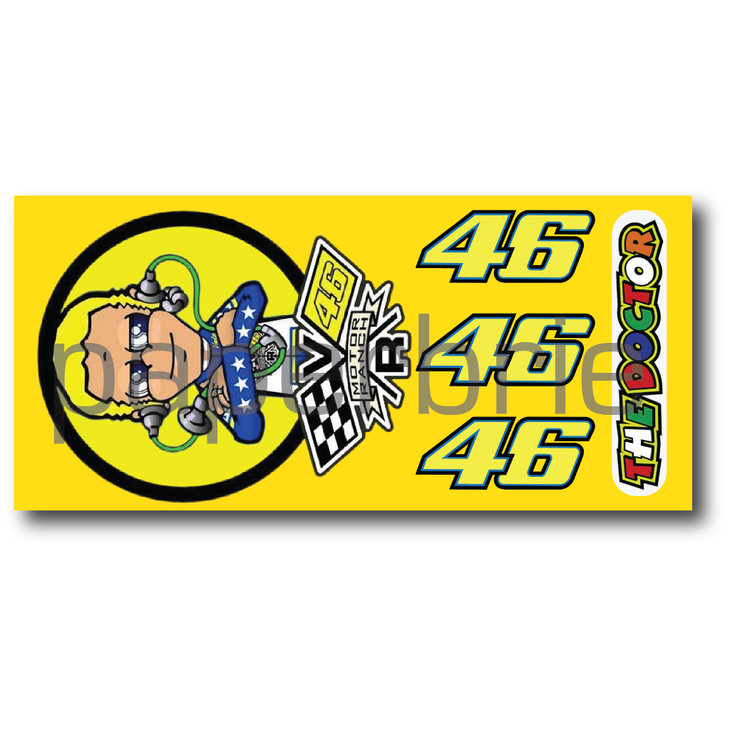 STIKER PACK ROSSI 14cm x 6.5cm sticker valentino rossi vr46 stiker vr46 the doctor thedoctor stiker motor