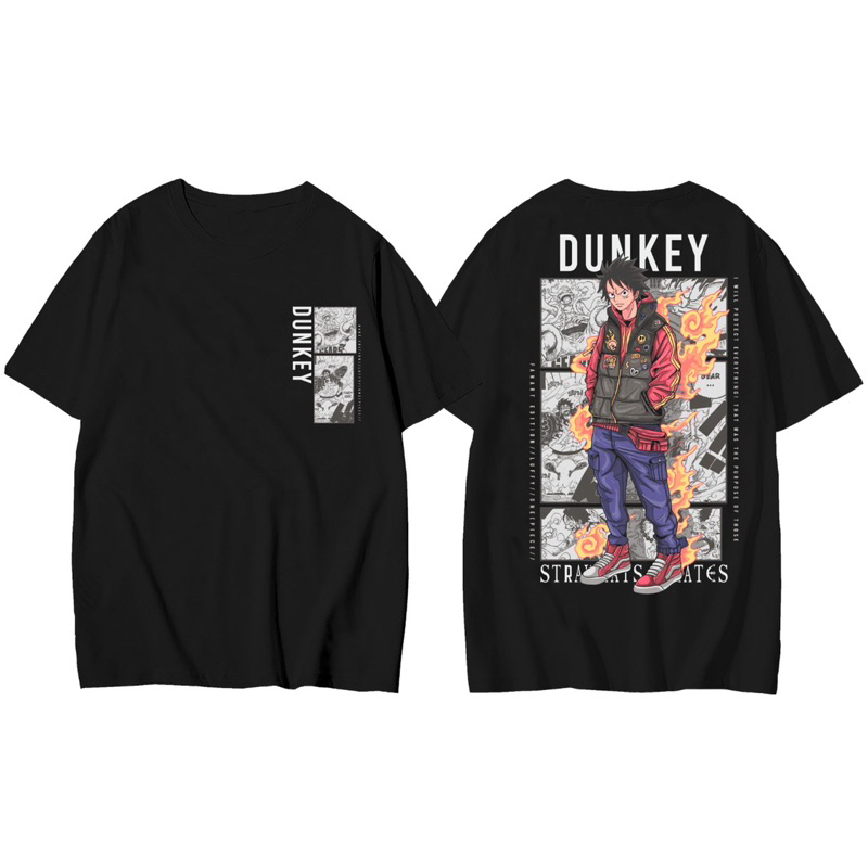 DUNKEY LUFFY TSHIRT | TSHIRT ANIME | LUFFY TSHIRT | KAOS ANIME ONE PIECE | KAOS ONE PIECE