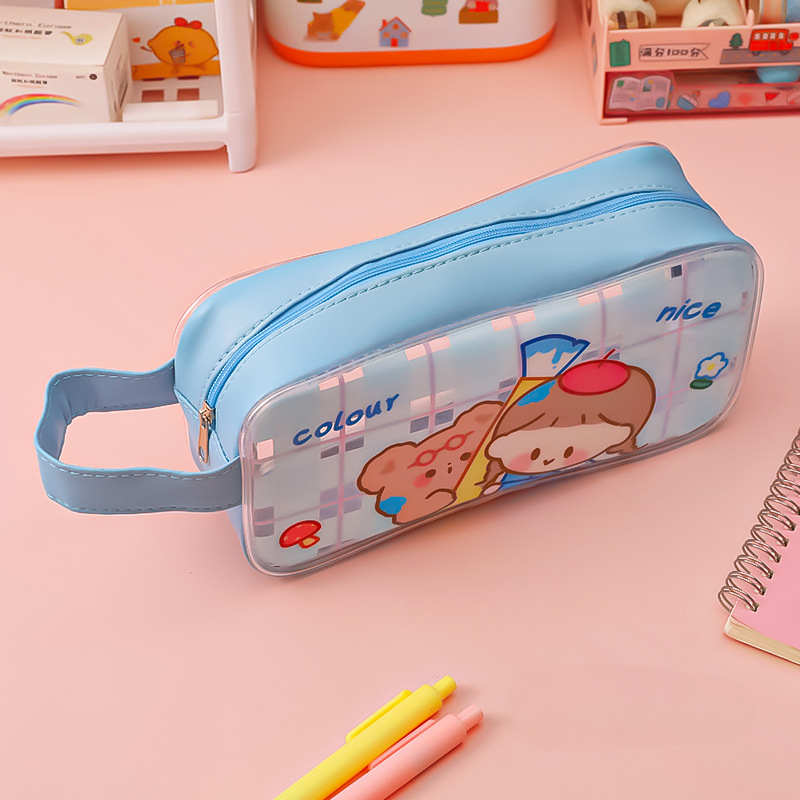 Tempat pensil jumbo bahan pvc ukuran 27x6x10cm